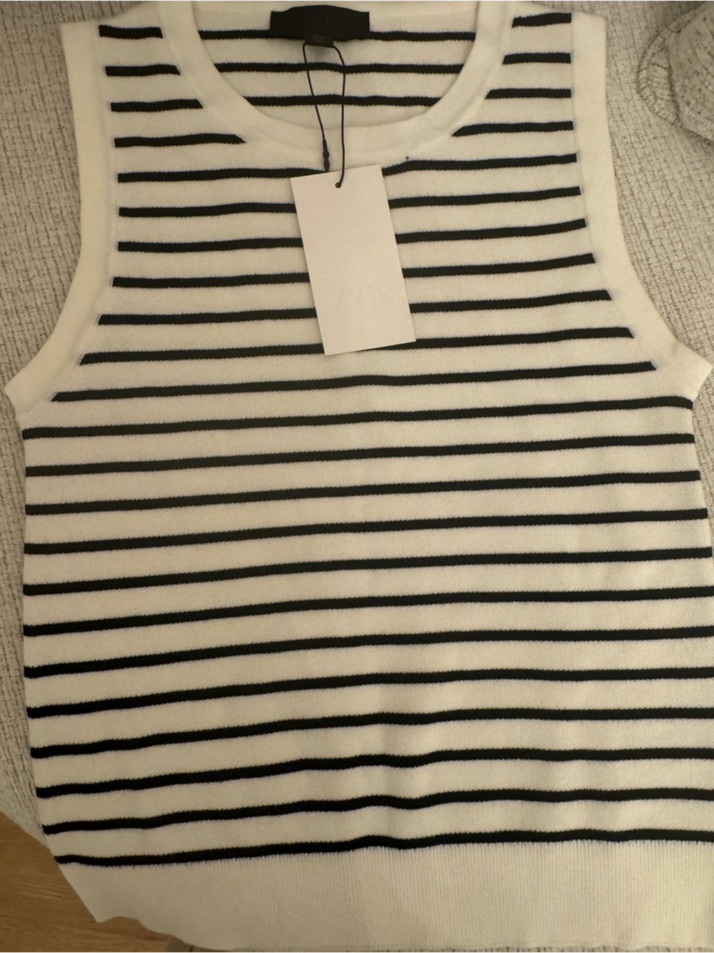Zara White and Black Striped Knit One-Piece